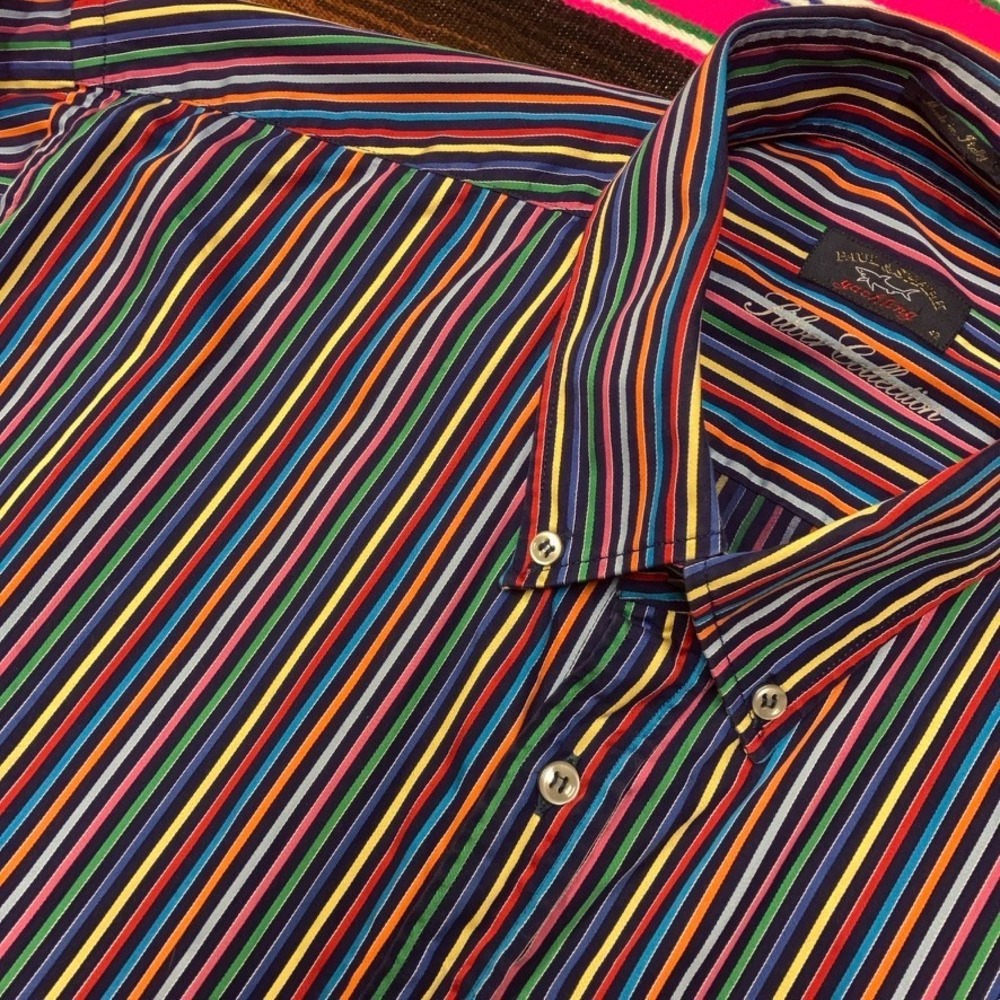 Made in‎ Italy Paul & Shark Yachting Colorful Dress Shirt
